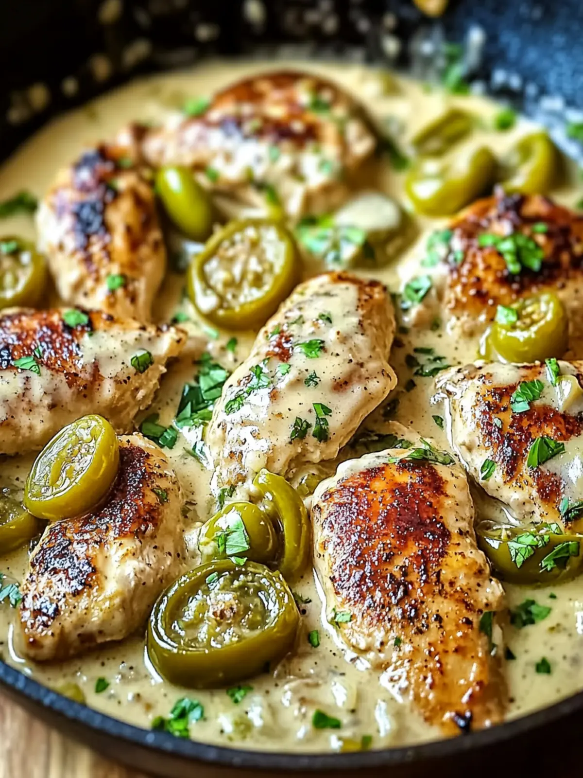 Creamy Pepperoncini Chicken Skillet