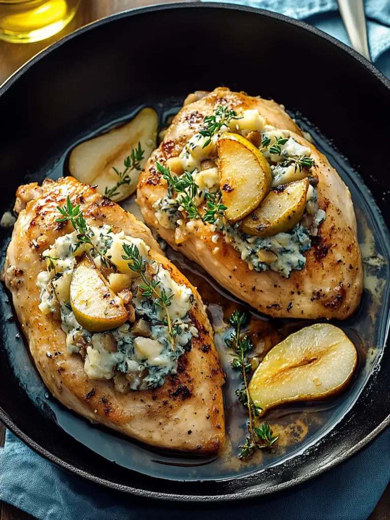 Chicken Stuffed with Pears and Cheese
