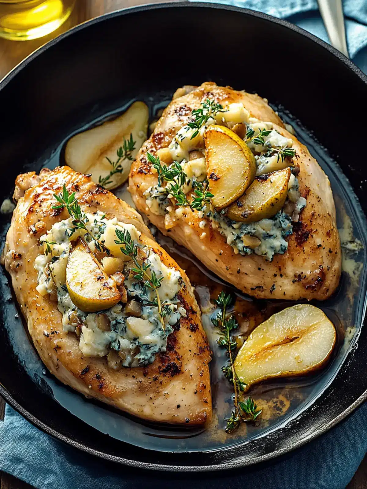 Chicken Stuffed with Pears and Cheese