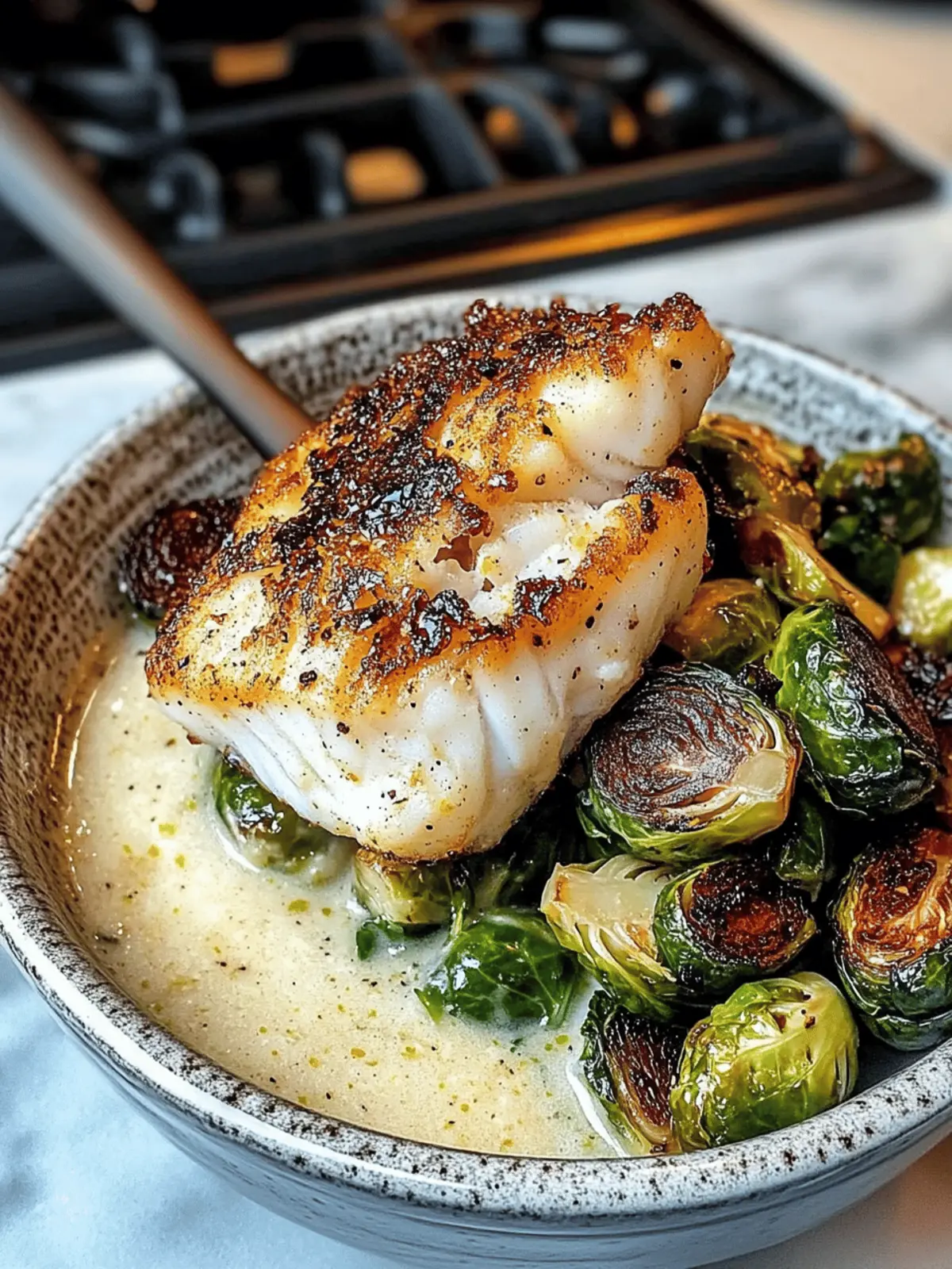 Lemon Garlic Butter Cod Bowls: Flavor-Packed & Healthy Delight 4 Lemon Garlic Butter Cod Bowls with Roasted Brussels Sprouts