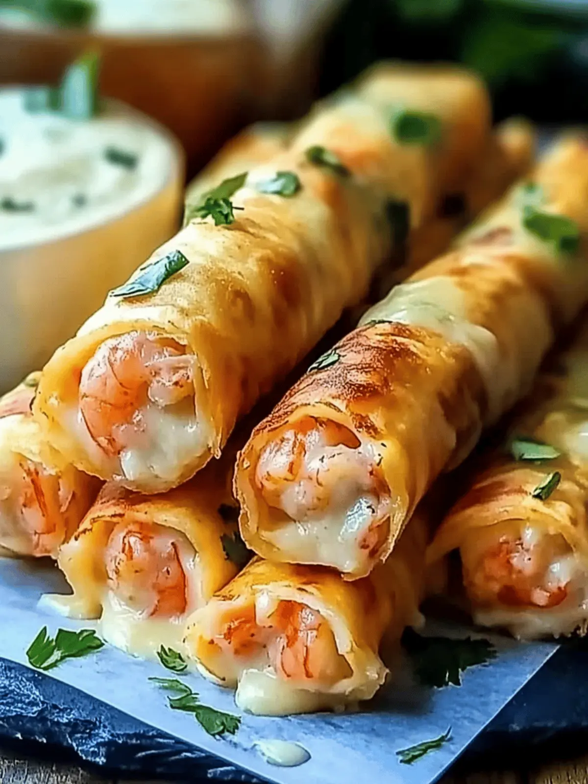 Crispy Crab And Shrimp Queso Taquitos
