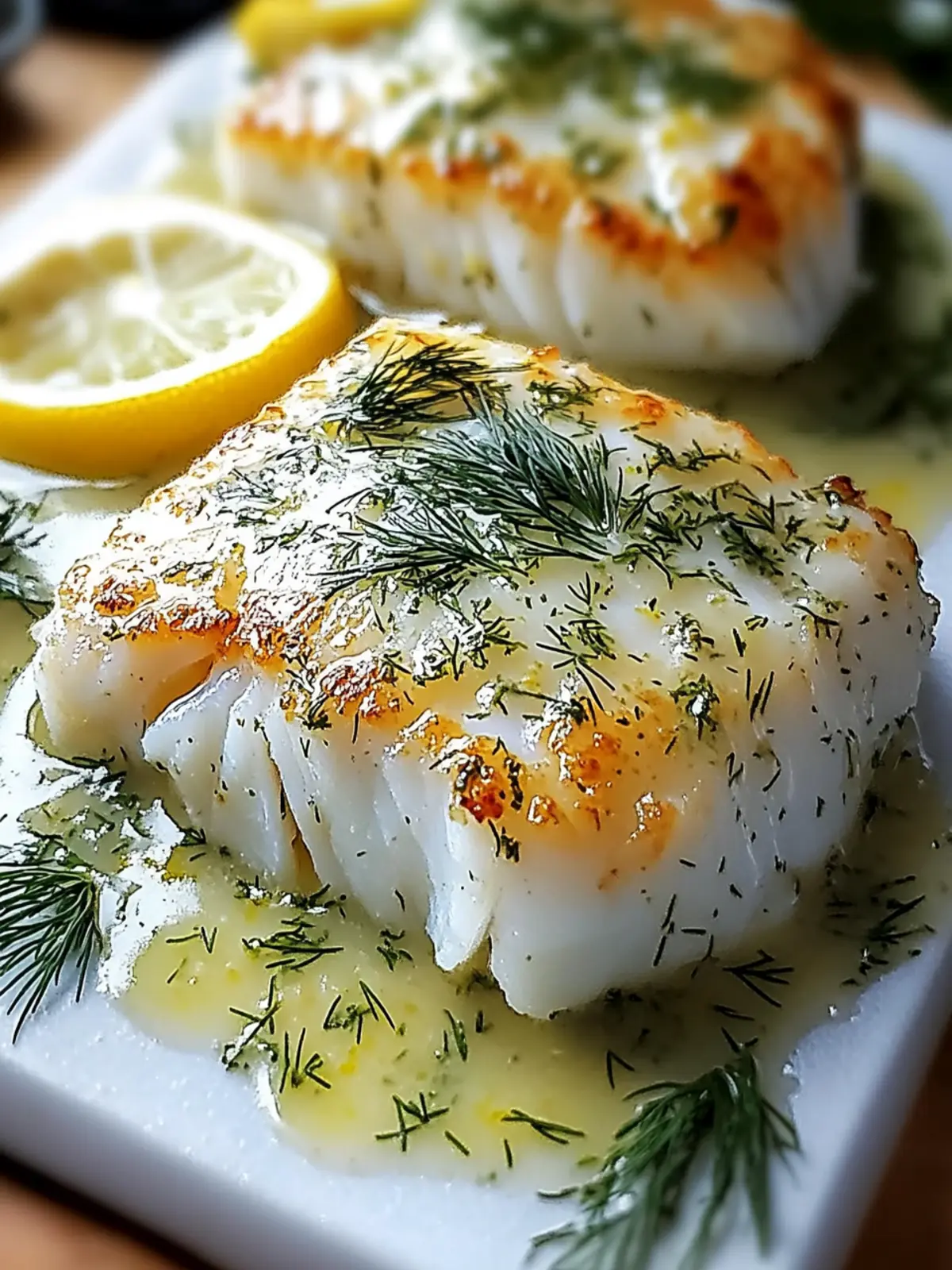 Delicious Baked Cod with Lemon Dill Sauce