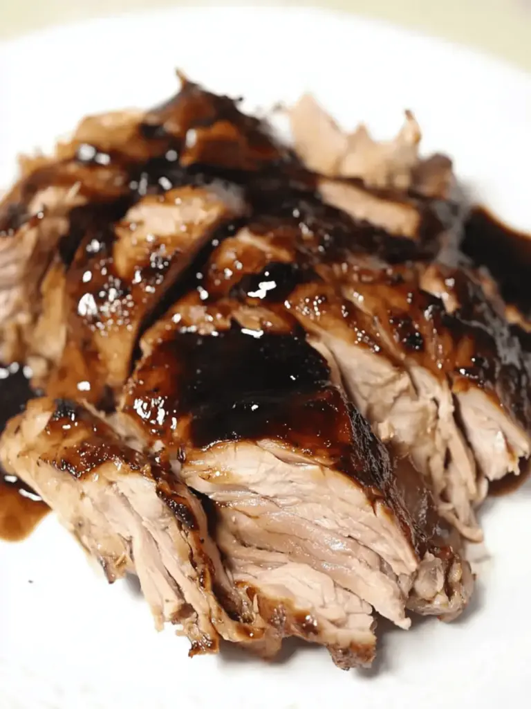 Crockpot Brown Sugar Balsamic Glazed Pork Tenderloin