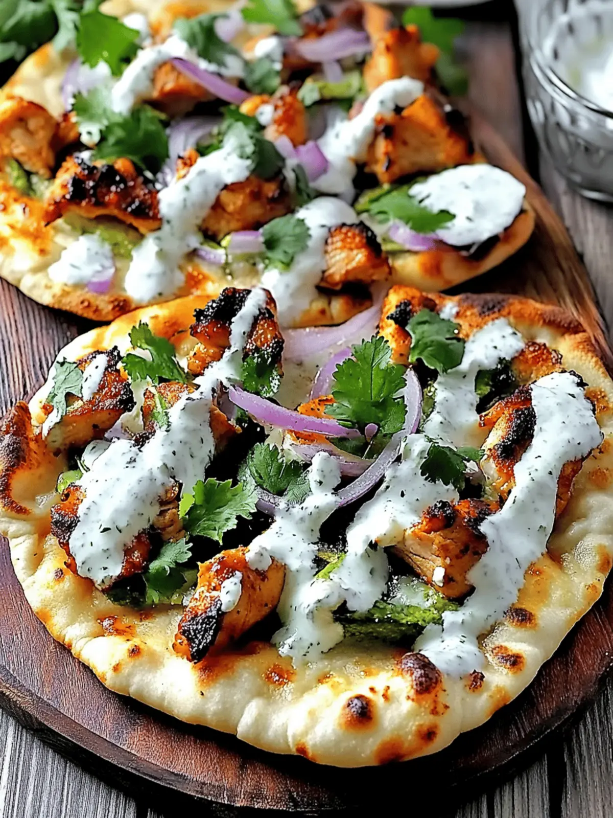 Tandoori Chicken Naan Pizza