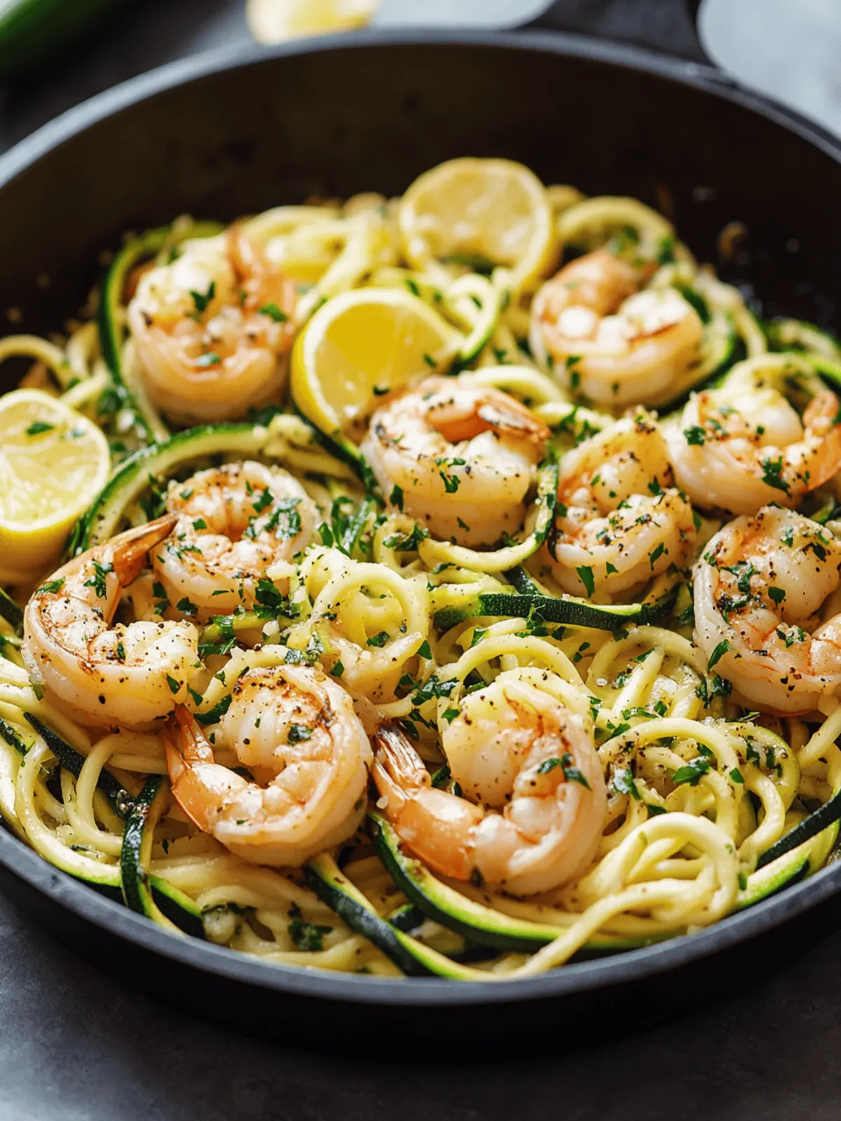 Garlic Shrimp and Zucchini Noodles