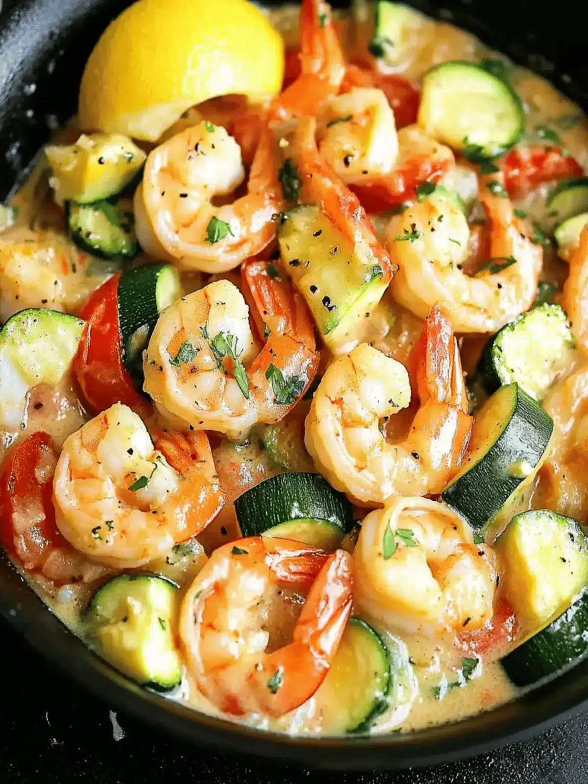 Creamy Shrimp and Zucchini Skillet