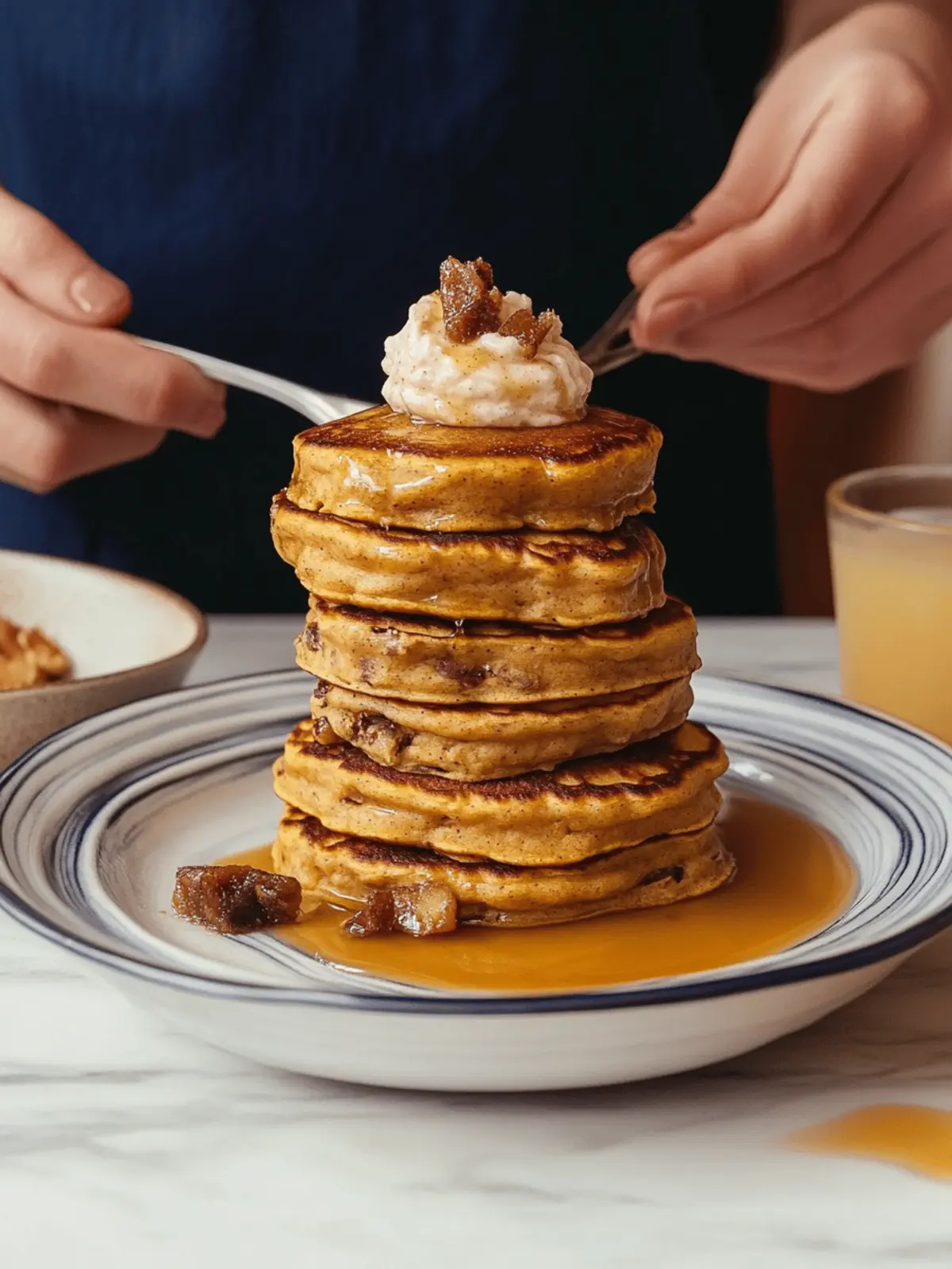 Fluffy Pumpkin Pancakes with Whipped Maple Cinnamon Butter