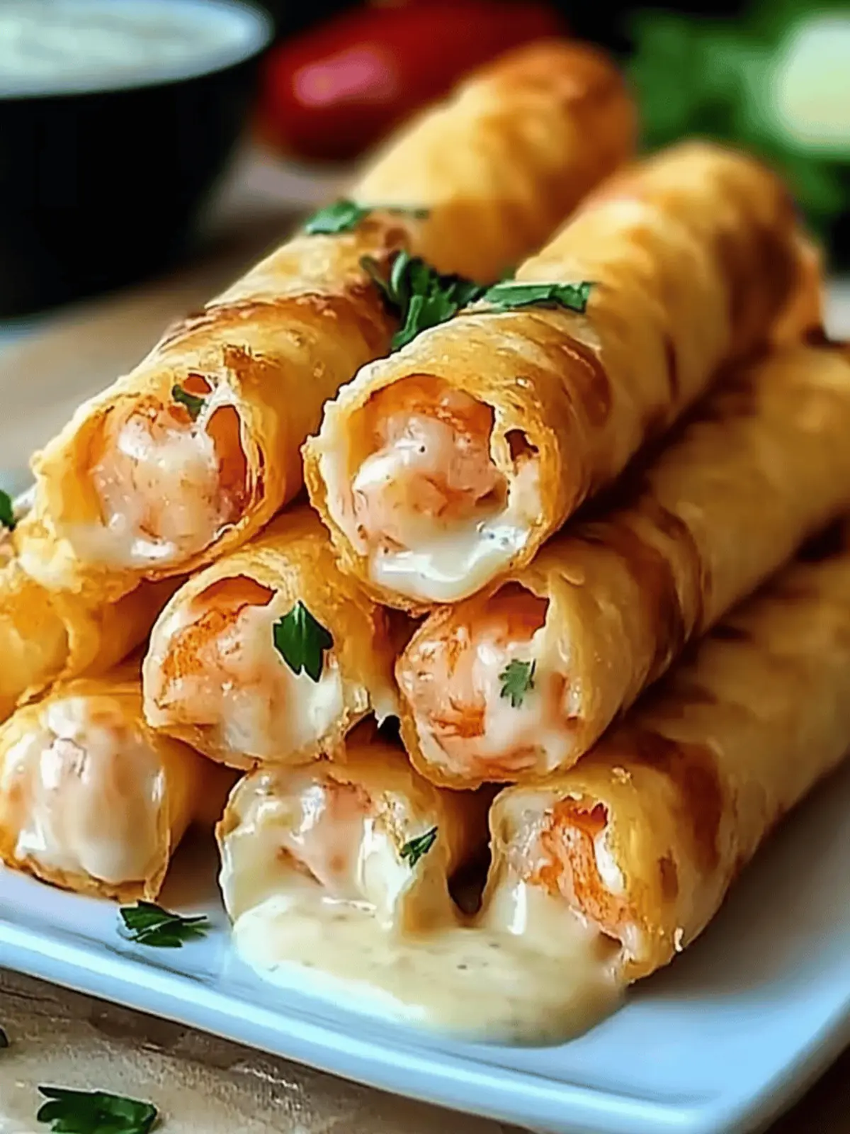 Crispy Crab And Shrimp Queso Taquitos