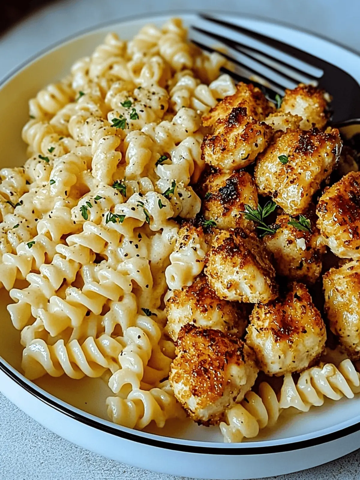 Garlic Parmesan Chicken Bites with Creamy Rotini Made Easy 3 Garlic Parmesan Chicken Bites with Creamy Rotini