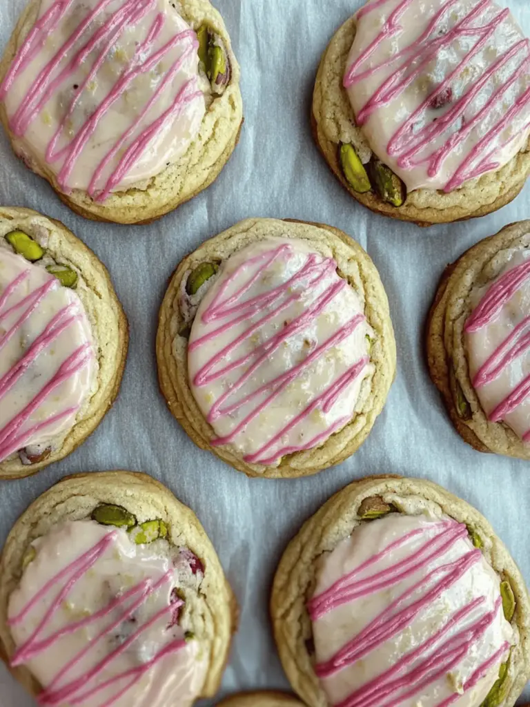 Pistachio and Raspberry Cheesecake Cookies