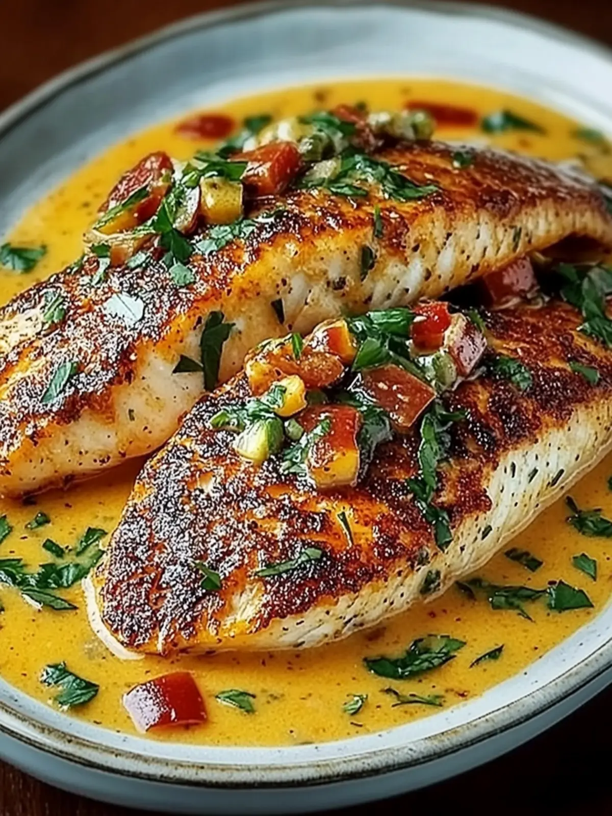 Red Snapper with Creamy Creole Sauce