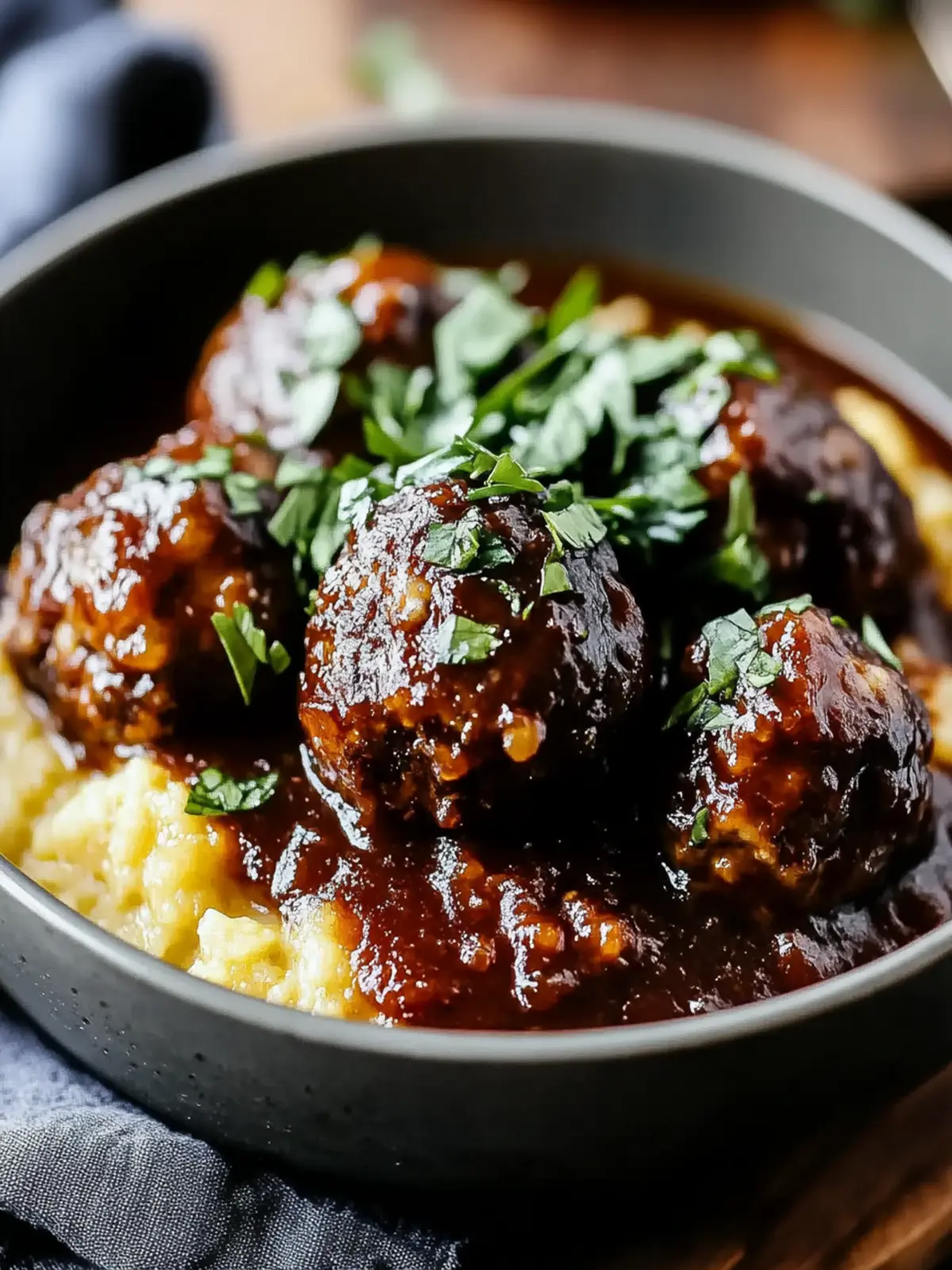 Red Wine Braised Meatballs