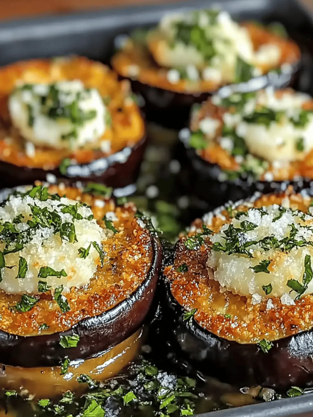 Garlic Herb Crusted Eggplant Slices