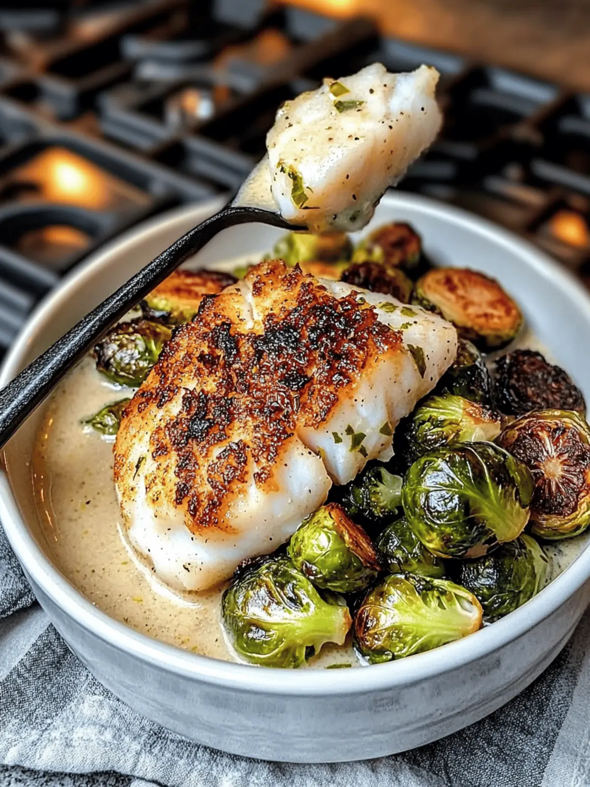 Lemon Garlic Butter Cod Bowls: Flavor-Packed & Healthy Delight 2 Lemon Garlic Butter Cod Bowls with Roasted Brussels Sprouts