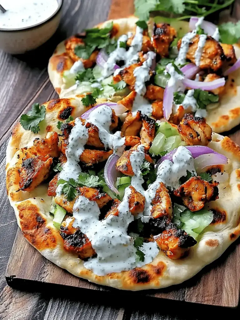 Tandoori Chicken Naan Pizza
