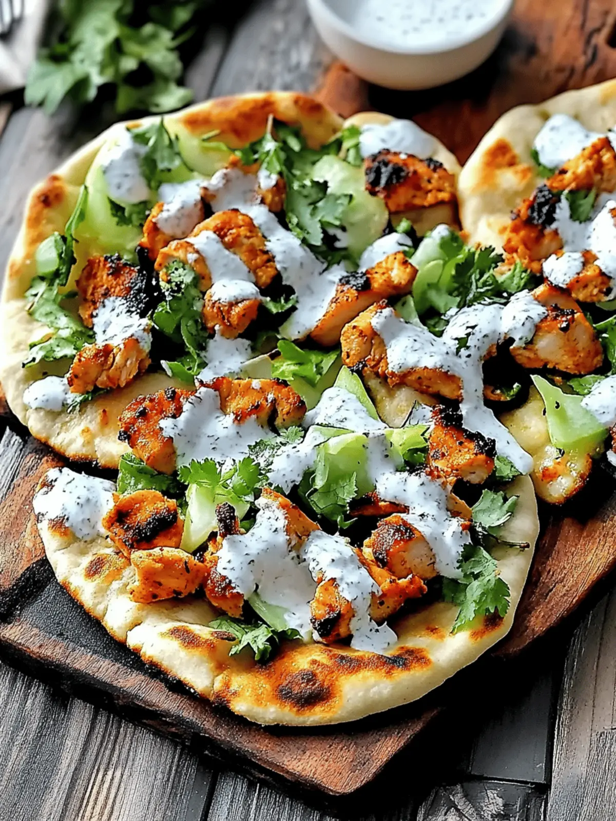 Tandoori Chicken Naan Pizza