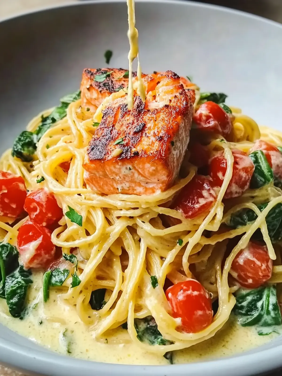 Healthy & Creamy Tuscan Salmon Pasta in 25 Minutes 2 Healthy & Creamy Tuscan Salmon Pasta