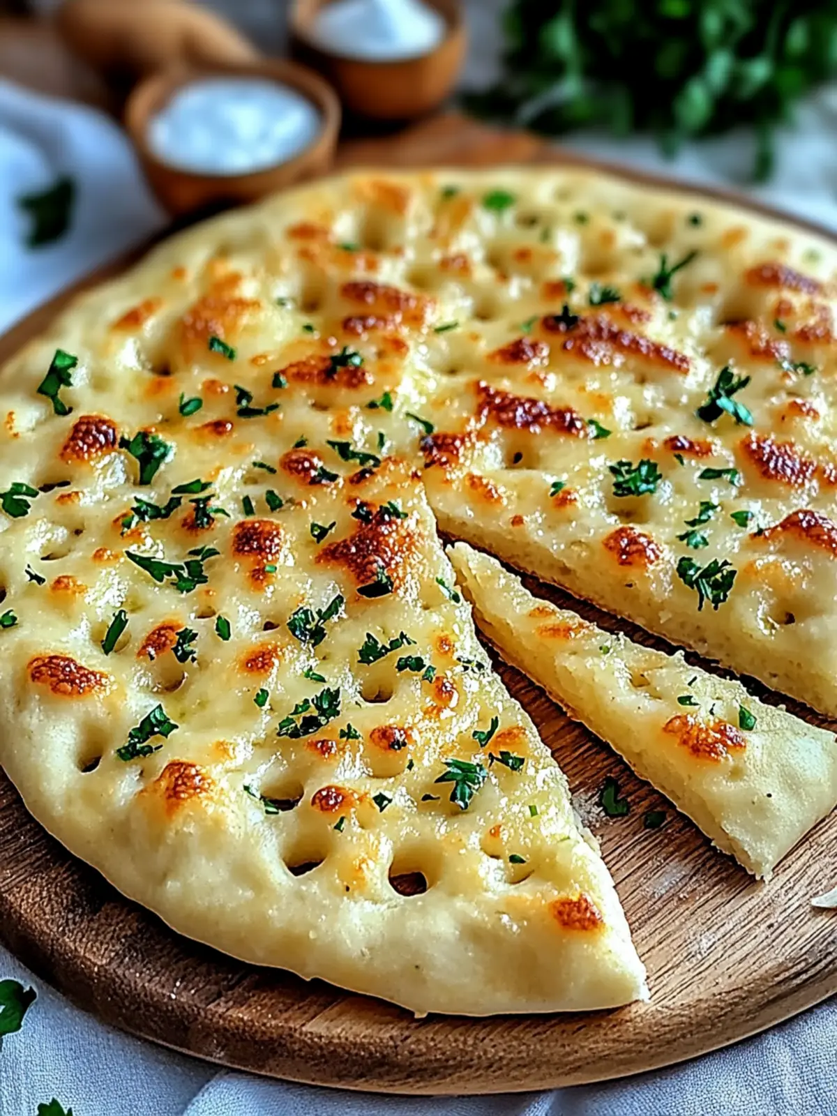 Soft Savory Garlic Keto Flatbread