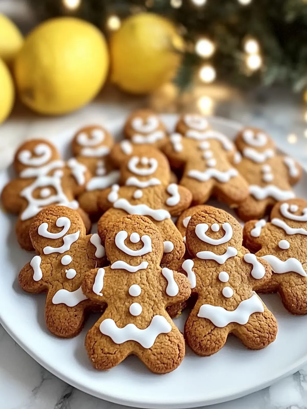 Gingerbread Cookies with Lemon Icing