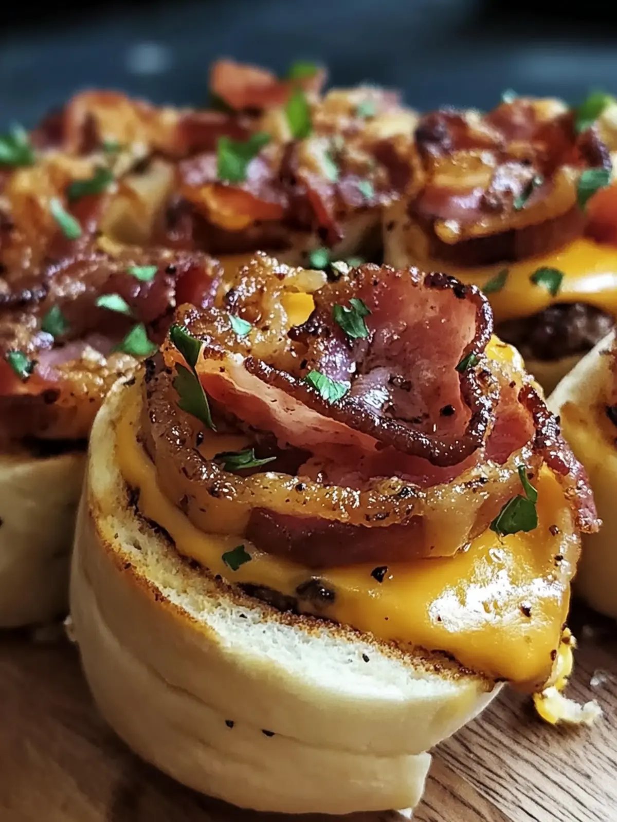 Garlic Butter Bacon Cheeseburger Rollups for Quick Delights 2 Garlic Butter Bacon Cheeseburger