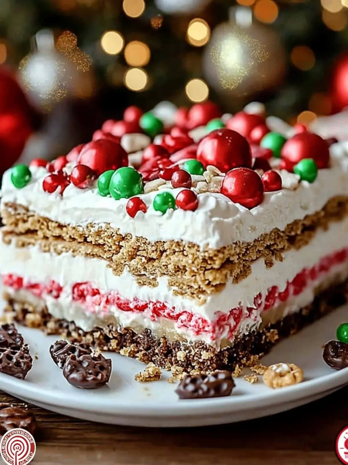 No-Bake Christmas Cookie Lasagna