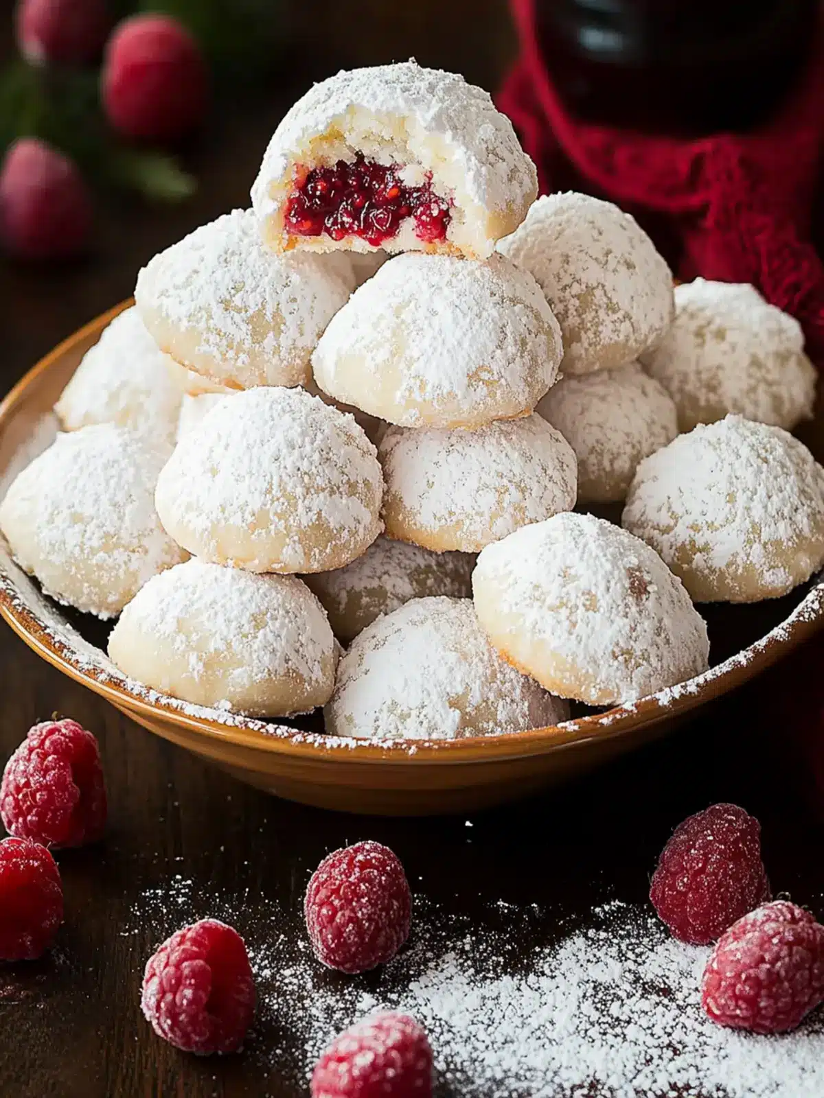 Raspberry Filled Almond Snowball Cookies You'll Adore 5 Raspberry Filled Almond Snowball Cookies
