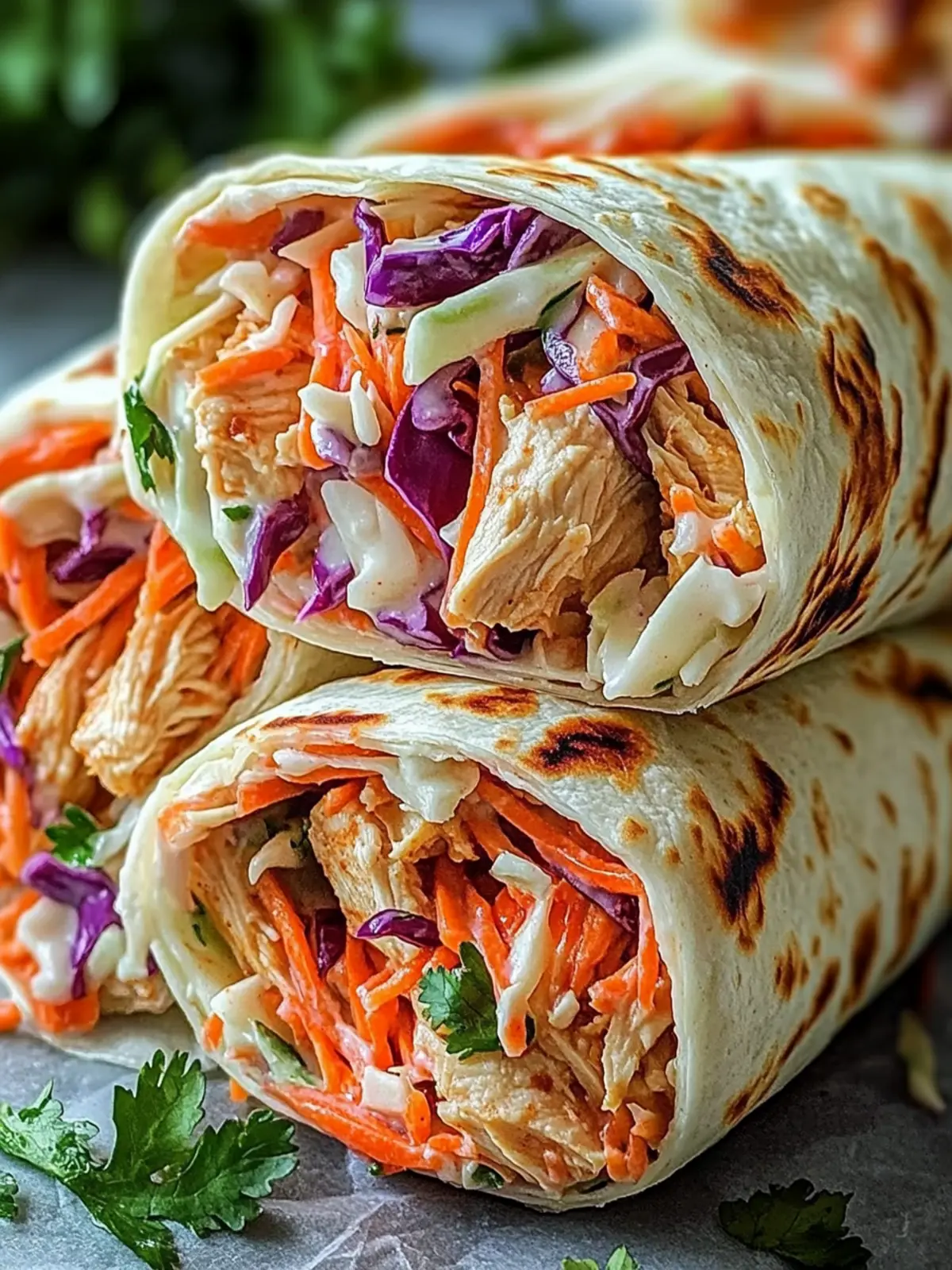BBQ Chicken Coleslaw Wraps