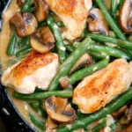 One Skillet Chicken with Green Beans and Mushrooms Delight 7 One Skillet Chicken with Green Beans and Mushrooms