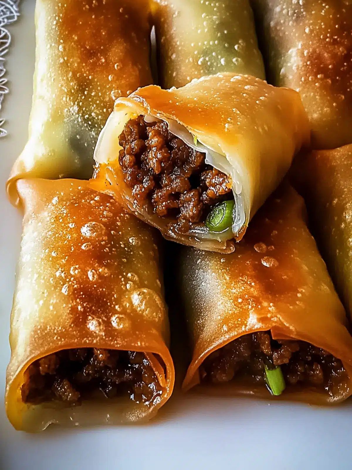 Delicious Green Chili Ground Beef Egg Rolls for a Fun Snack 2 Green Chili Ground Beef Egg Rolls