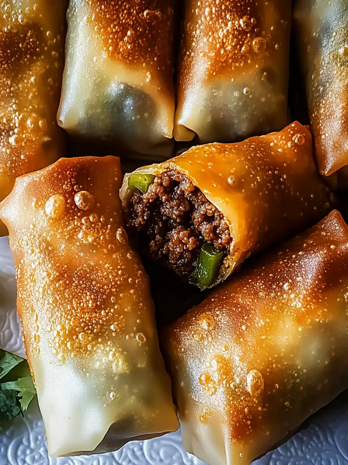 Delicious Green Chili Ground Beef Egg Rolls for a Fun Snack 4 Green Chili Ground Beef Egg Rolls