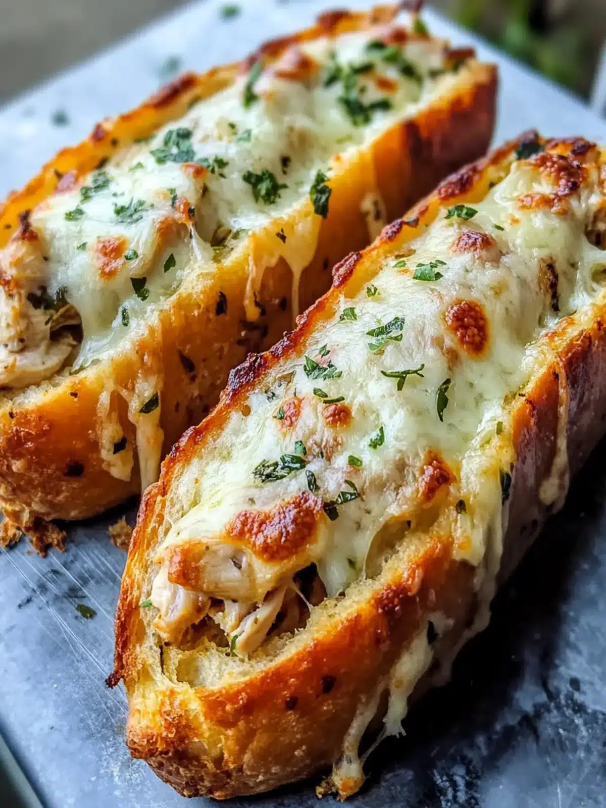 Cheesy Chicken Garlic Bread Sandwich That's So Easy to Make 4 Cheesy Chicken Garlic Bread Sandwich