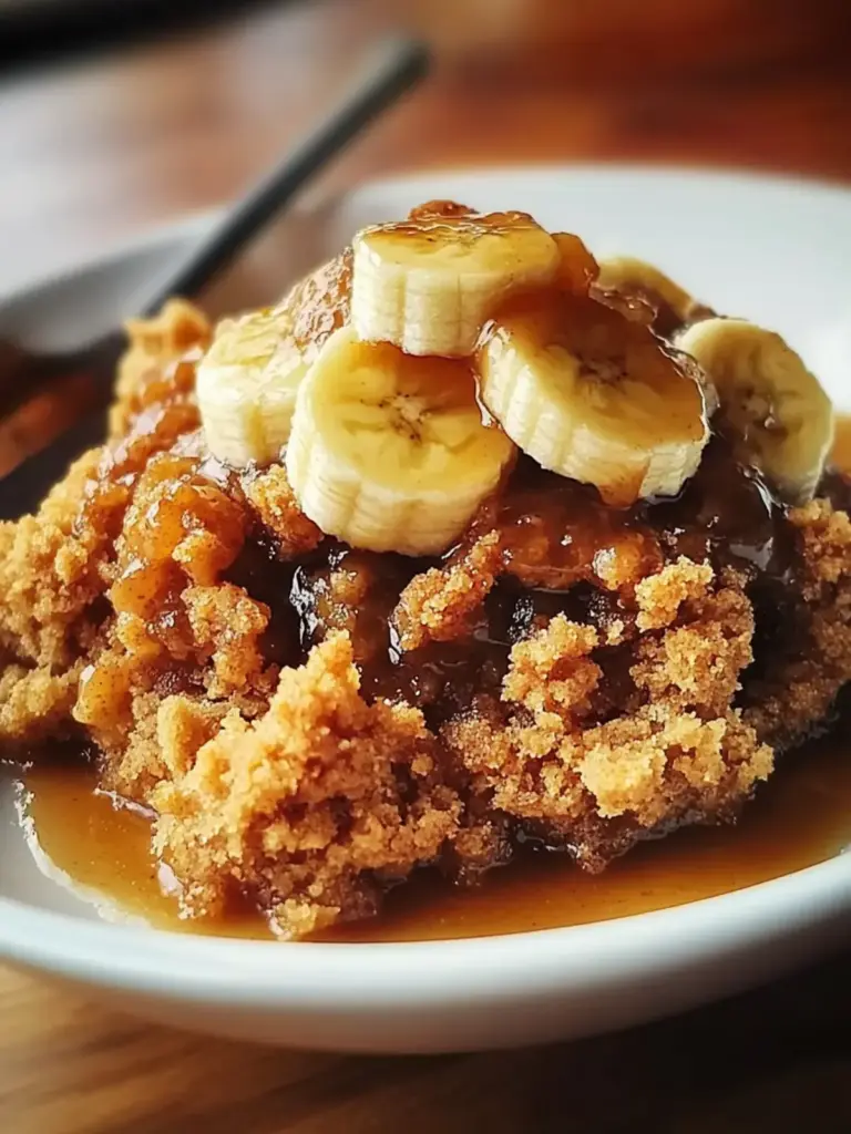 Banana Foster Cobbler with Cinnamon Crumble