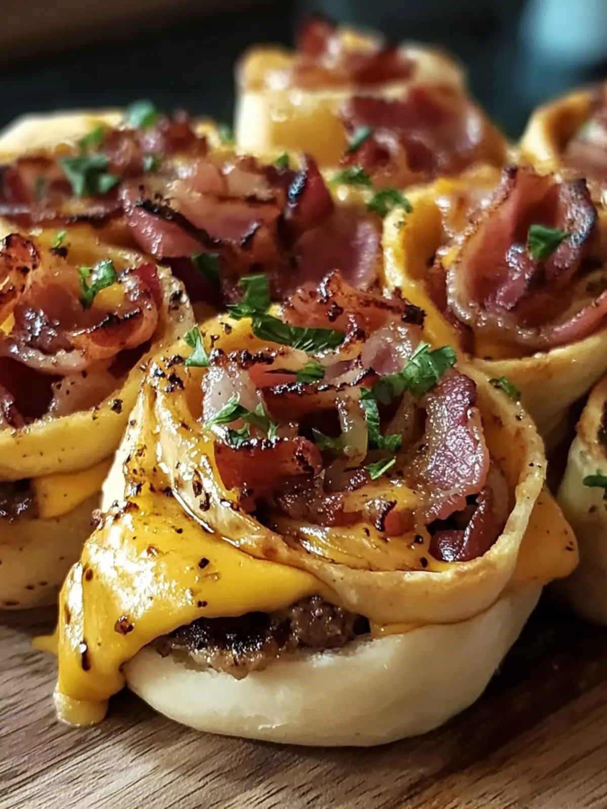 Garlic Butter Bacon Cheeseburger Rollups for Quick Delights 3 Garlic Butter Bacon Cheeseburger
