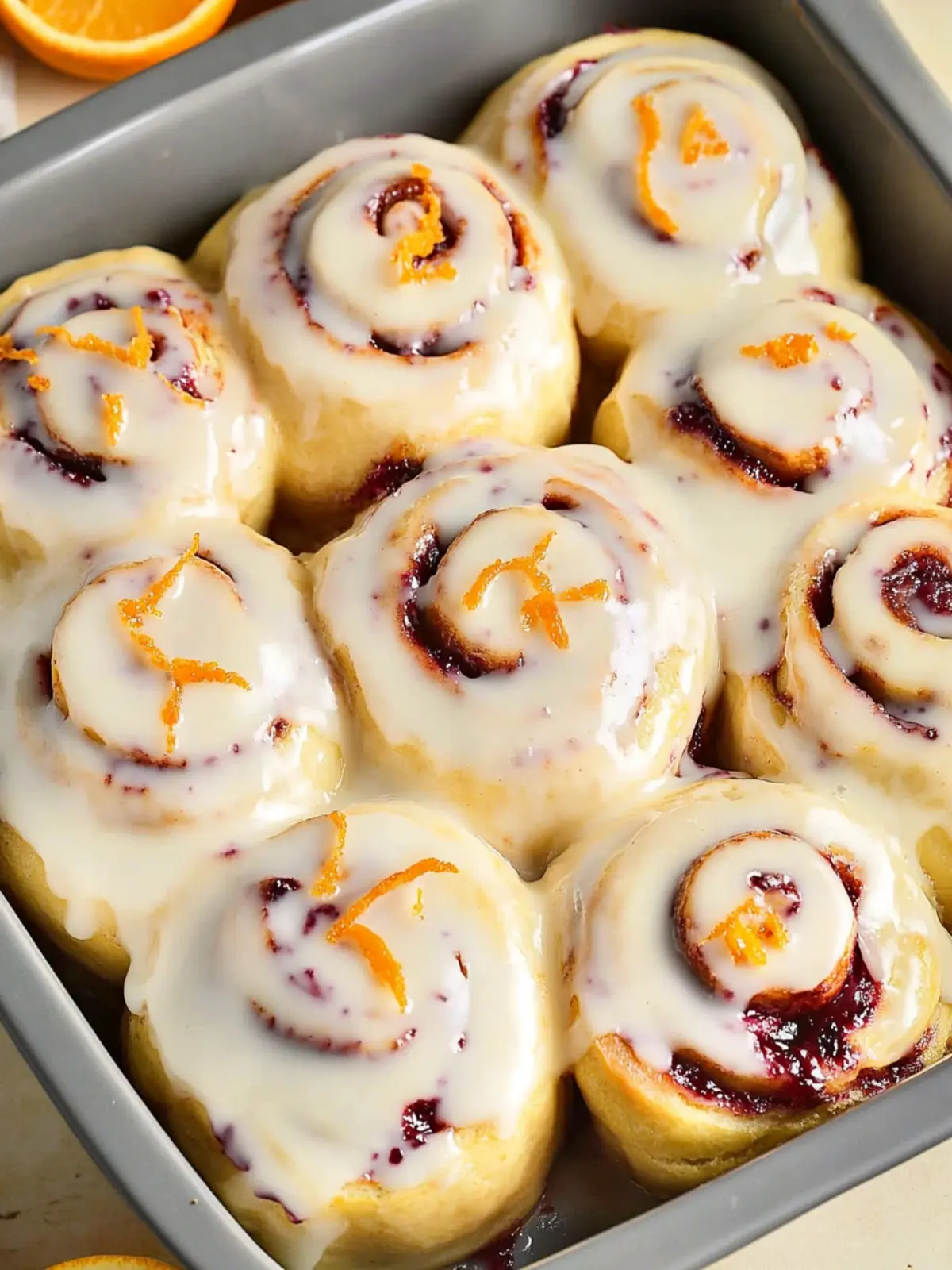Cranberry Cinnamon Rolls with Orange Glaze