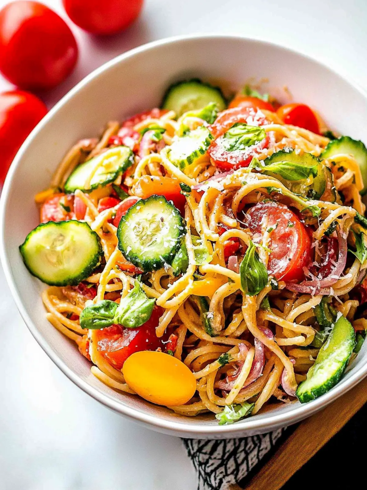 Zesty Spaghetti Pasta Salad Perfect for Summer Picnics 3 Spaghetti Pasta Salad
