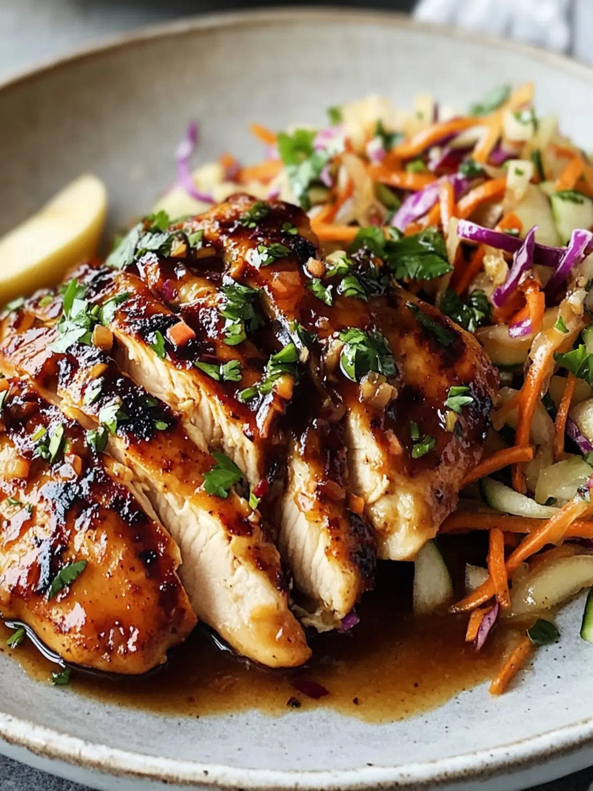 Sticky Apple Cider Chicken with Crisp Autumn Slaw Shines Bright 2 Sticky Apple Cider Chicken with Crisp Autumn Slaw Shines