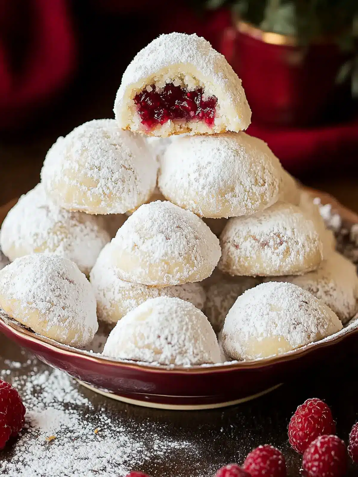 Raspberry Filled Almond Snowball Cookies You'll Adore 4 Raspberry Filled Almond Snowball Cookies