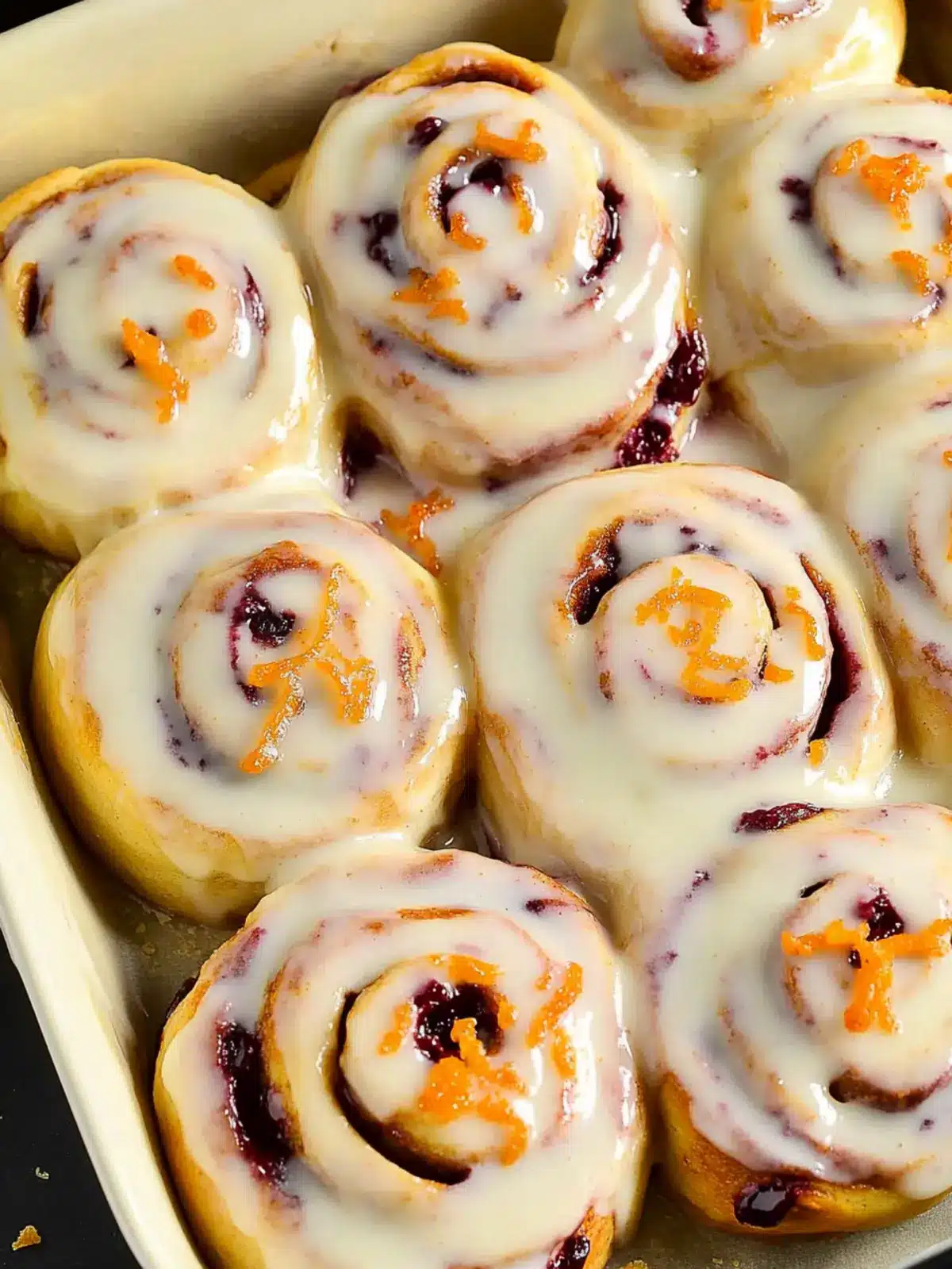 Cranberry Cinnamon Rolls with Orange Glaze