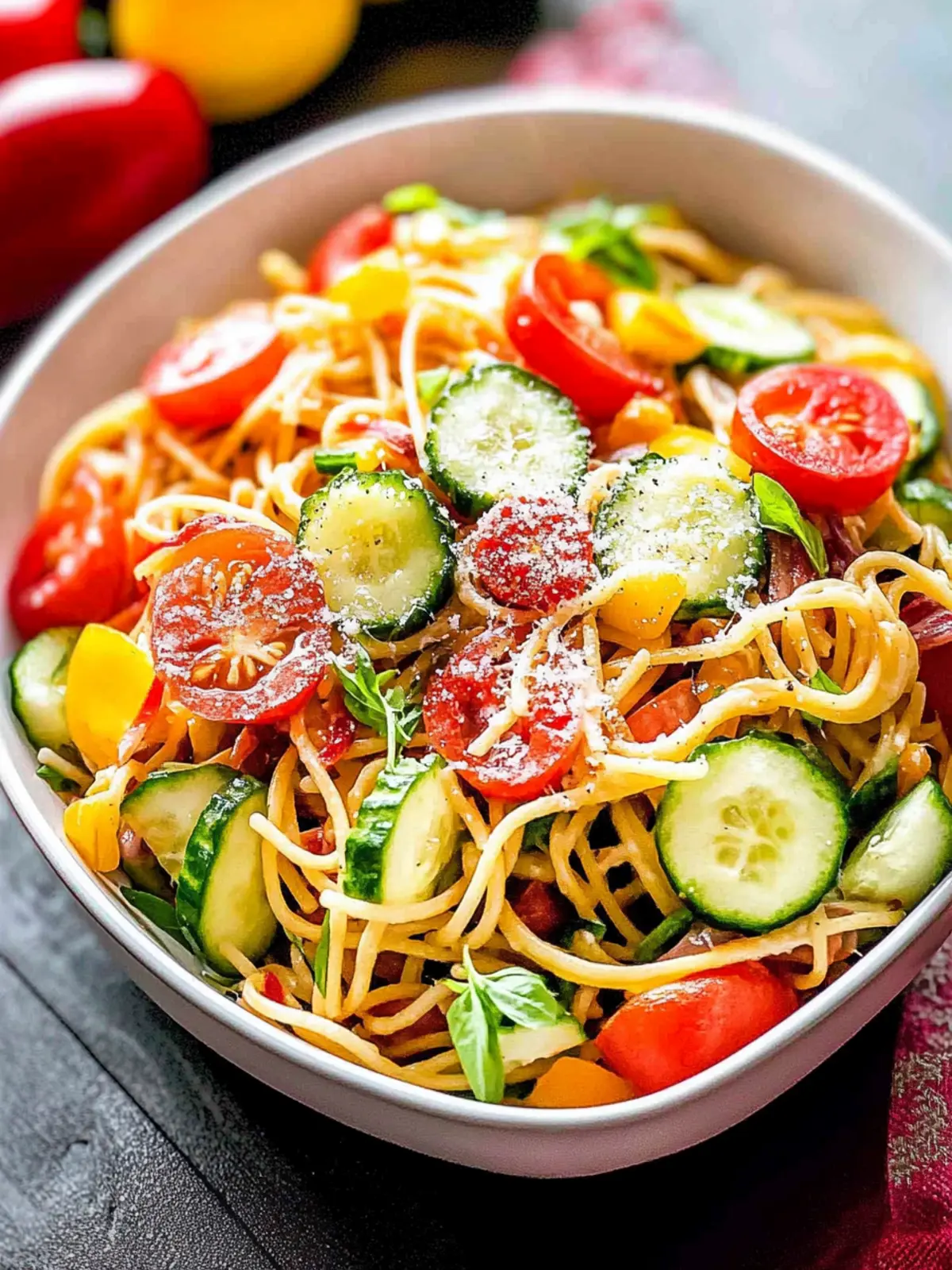 Zesty Spaghetti Pasta Salad Perfect for Summer Picnics 5 Spaghetti Pasta Salad