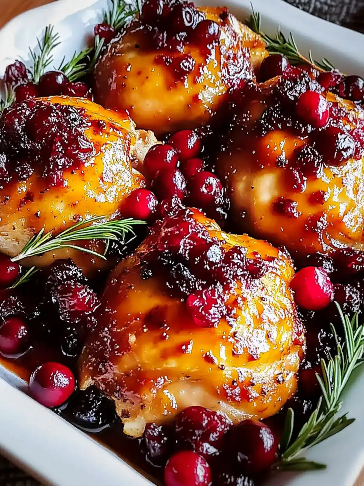 Baked Orange Cranberry Chicken Thighs