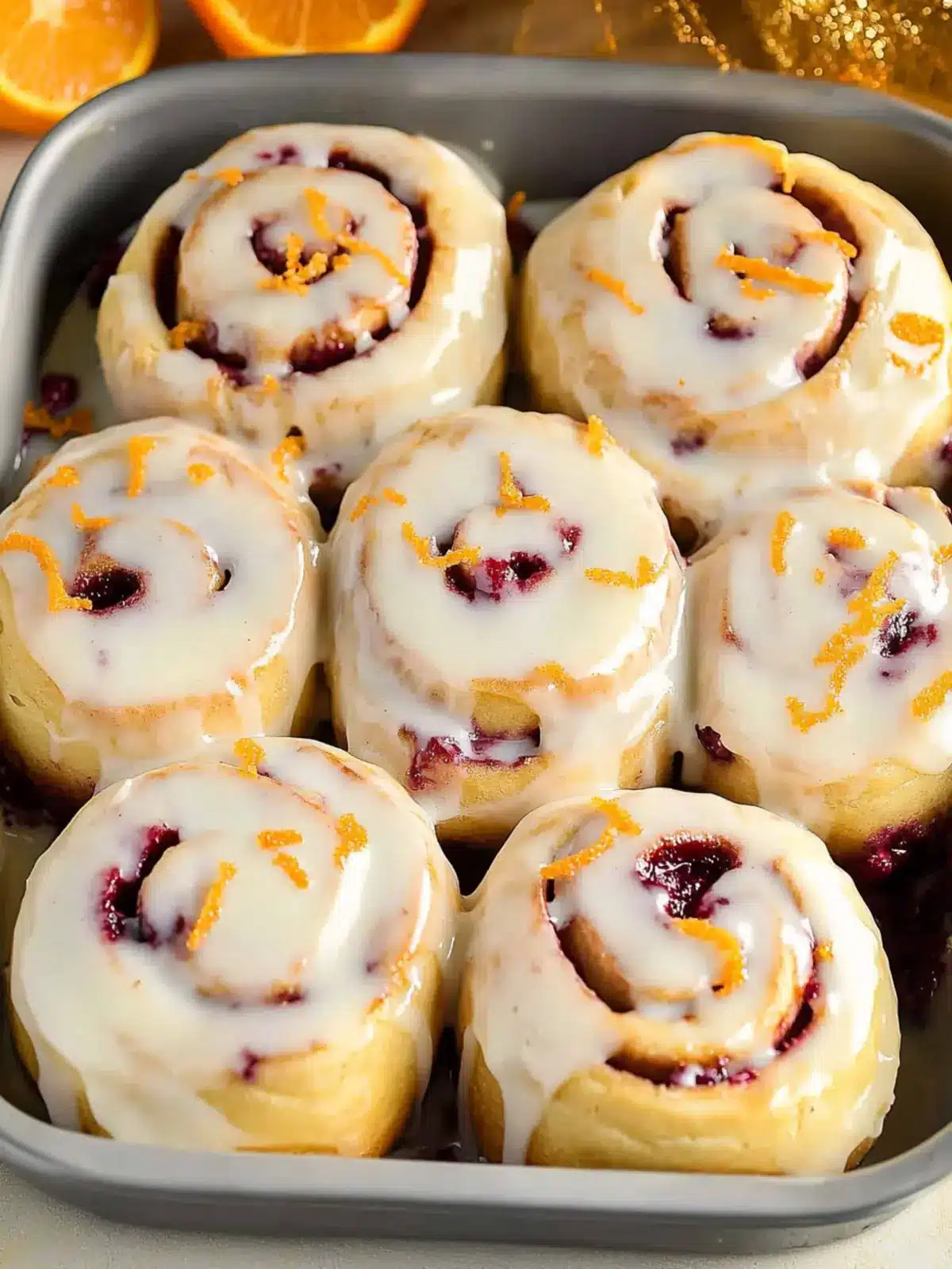 Cranberry Cinnamon Rolls with Orange Glaze