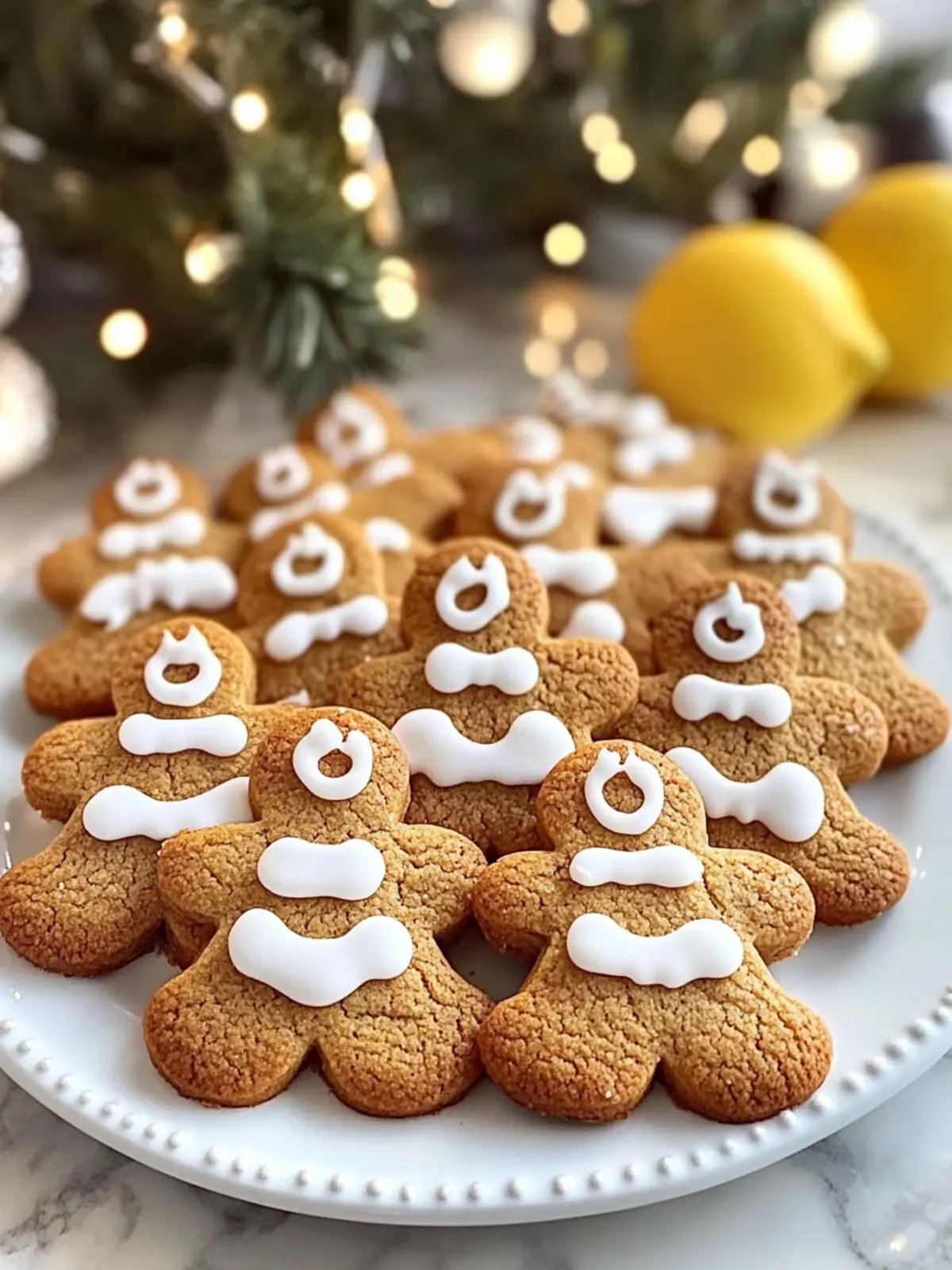 Gingerbread Cookies with Lemon Icing