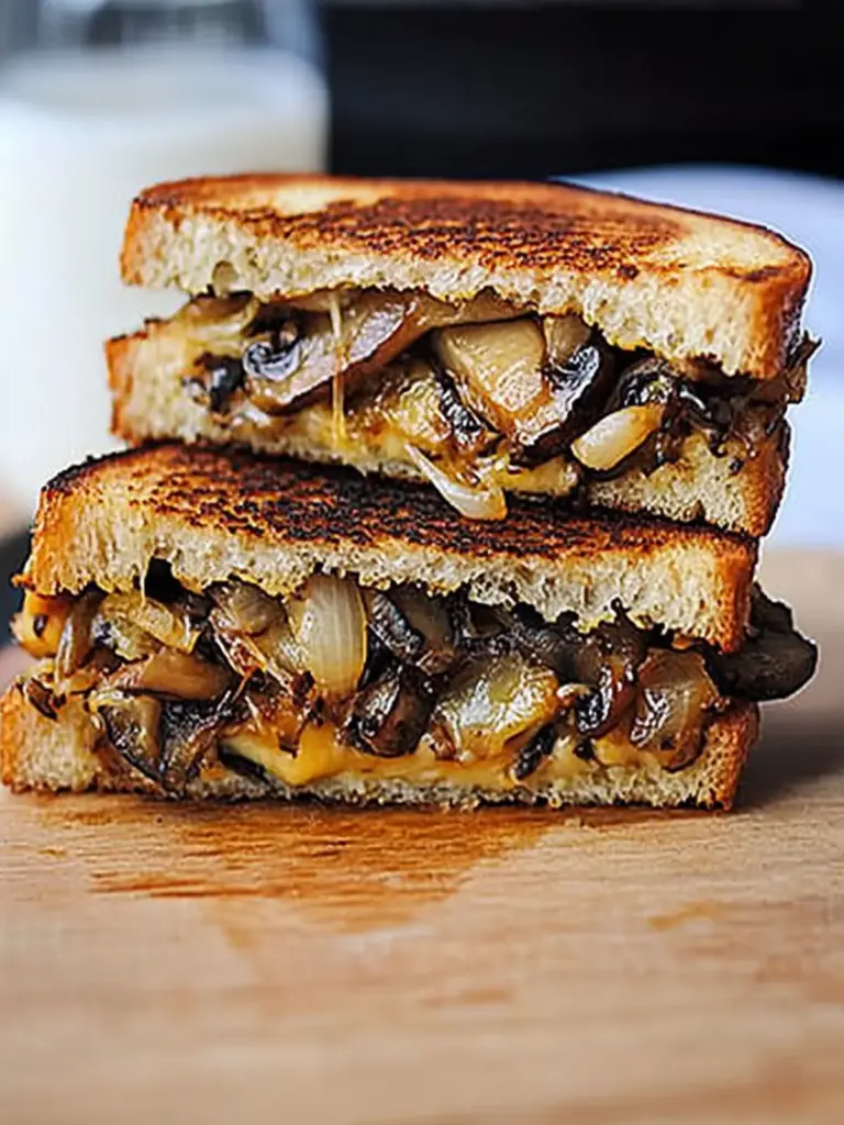 Gouda Grilled Cheese with Roasted Mushrooms & Onions