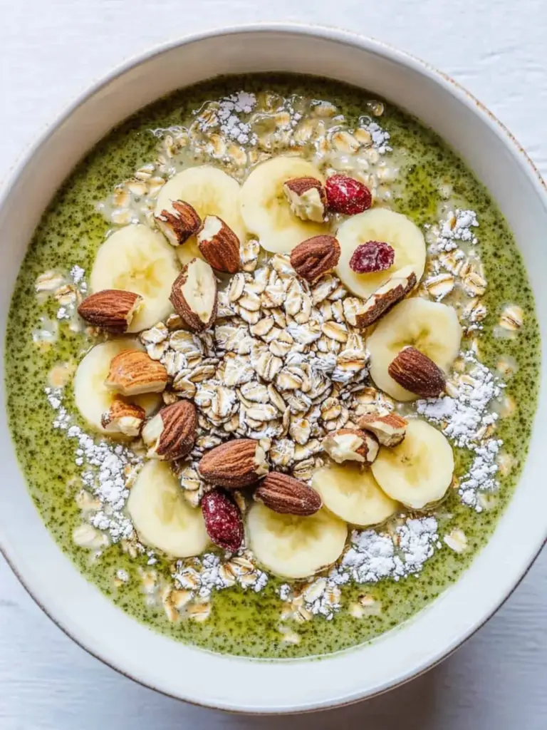 High-Protein Eggnog Matcha Oats