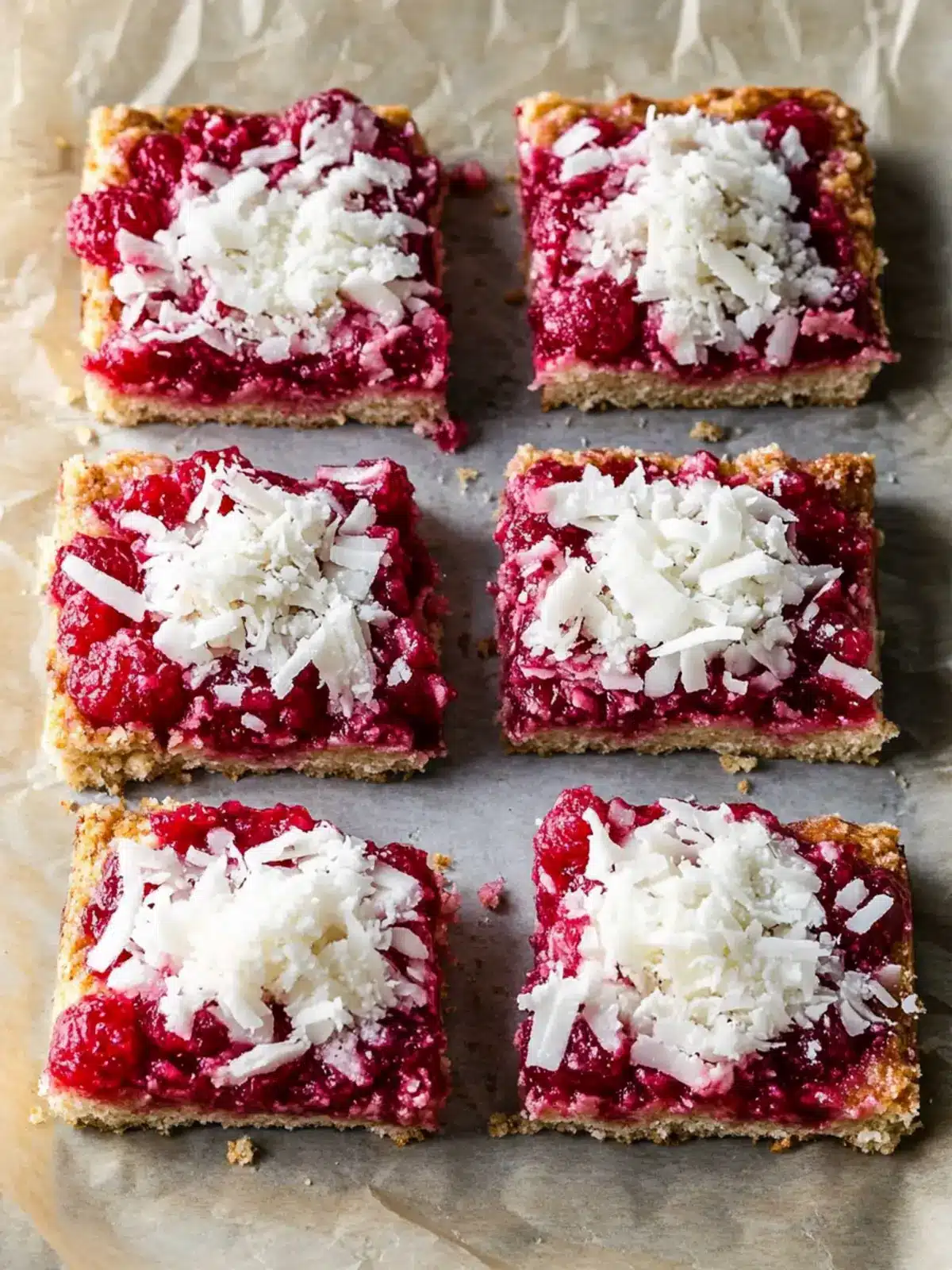 Raspberry Coconut Magic Bars