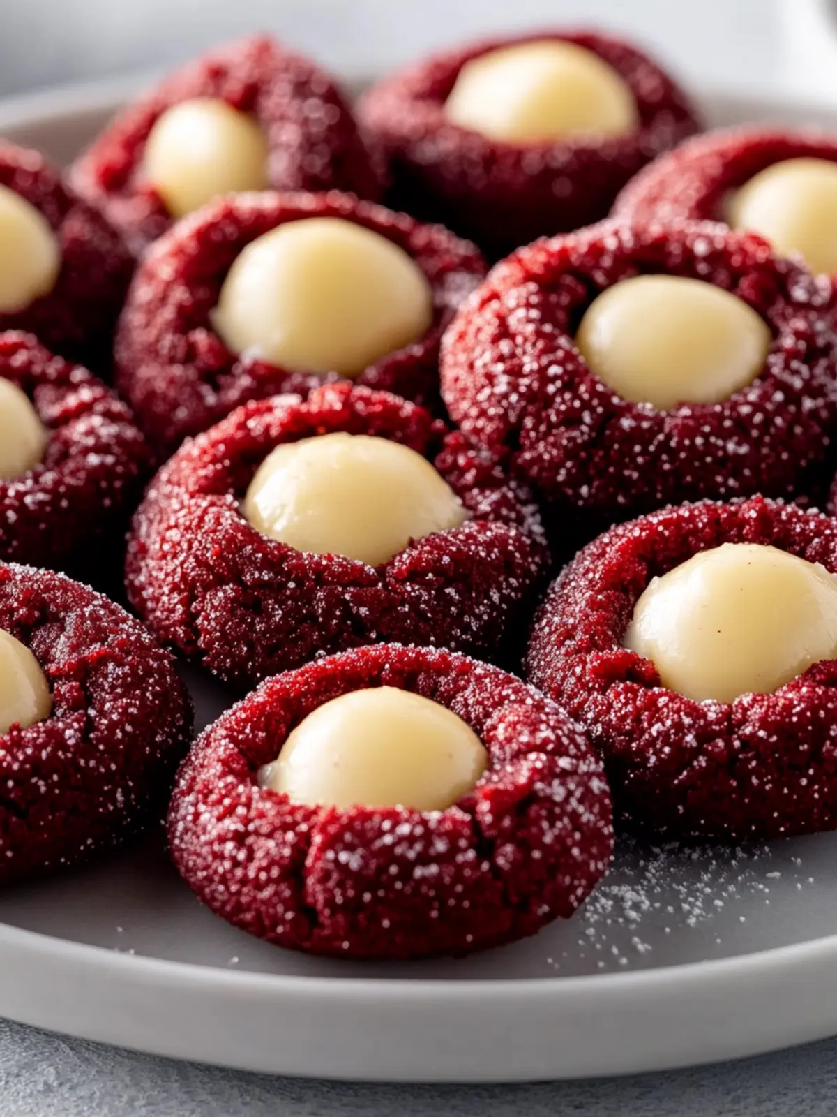 Red Velvet Cream Cheese Thumbprint Cookies to Wow Your Guests 4 Red Velvet Cream Cheese Thumbprint Cookies