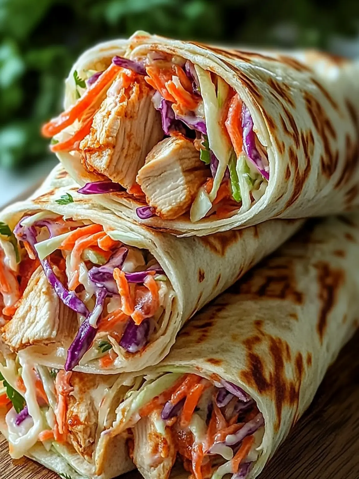 BBQ Chicken Coleslaw Wraps