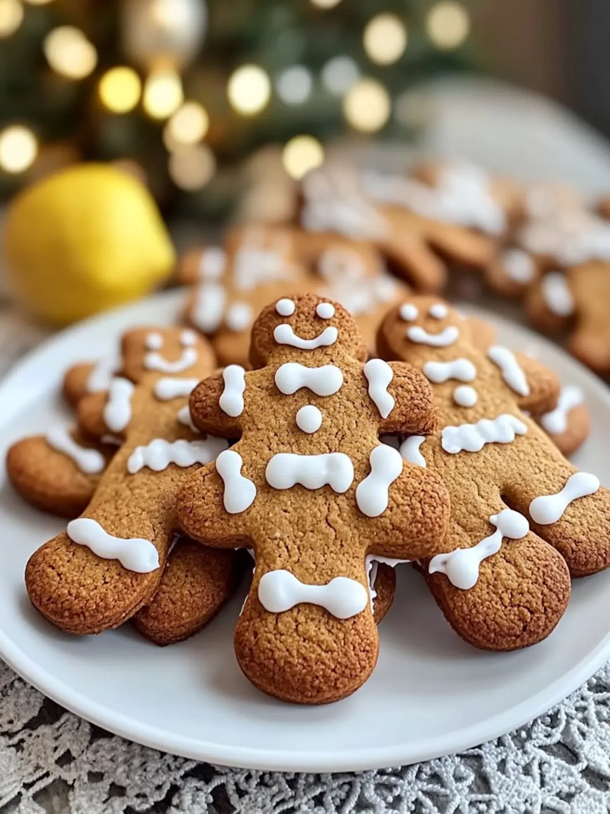 Gingerbread Cookies with Lemon Icing