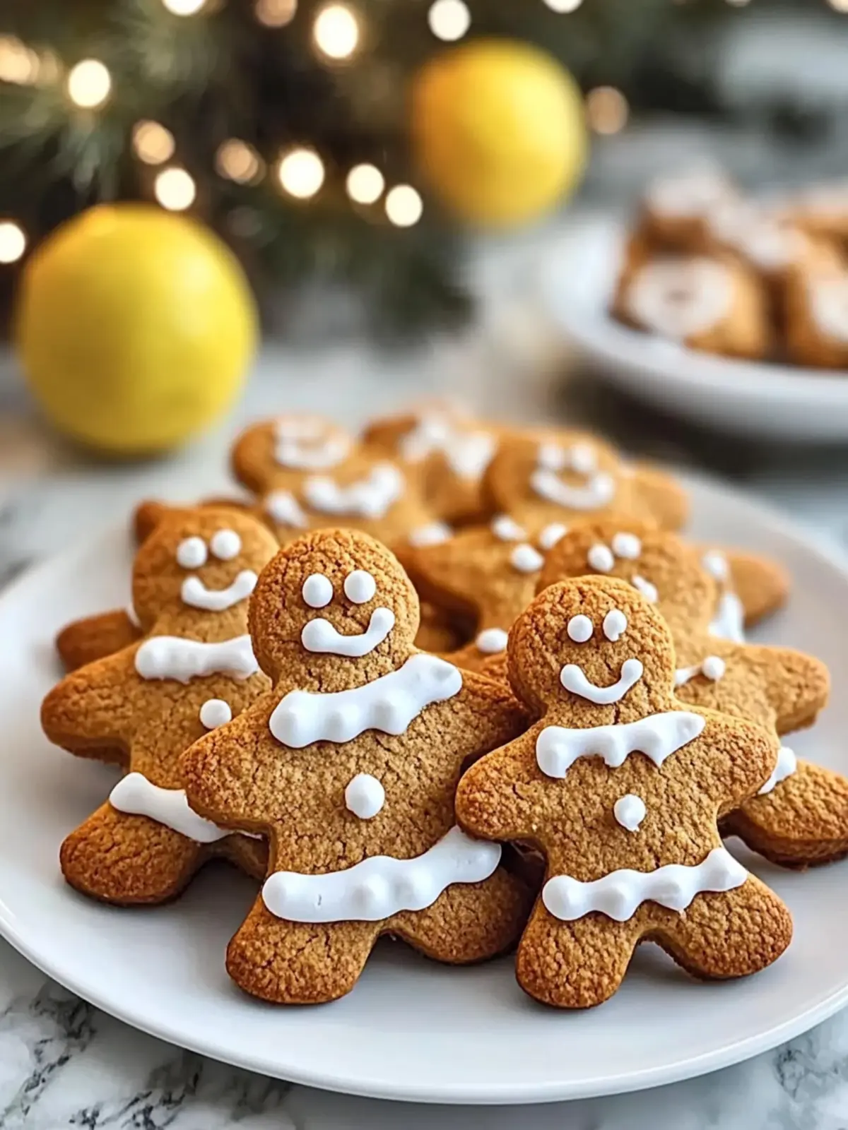 Gingerbread Cookies with Lemon Icing