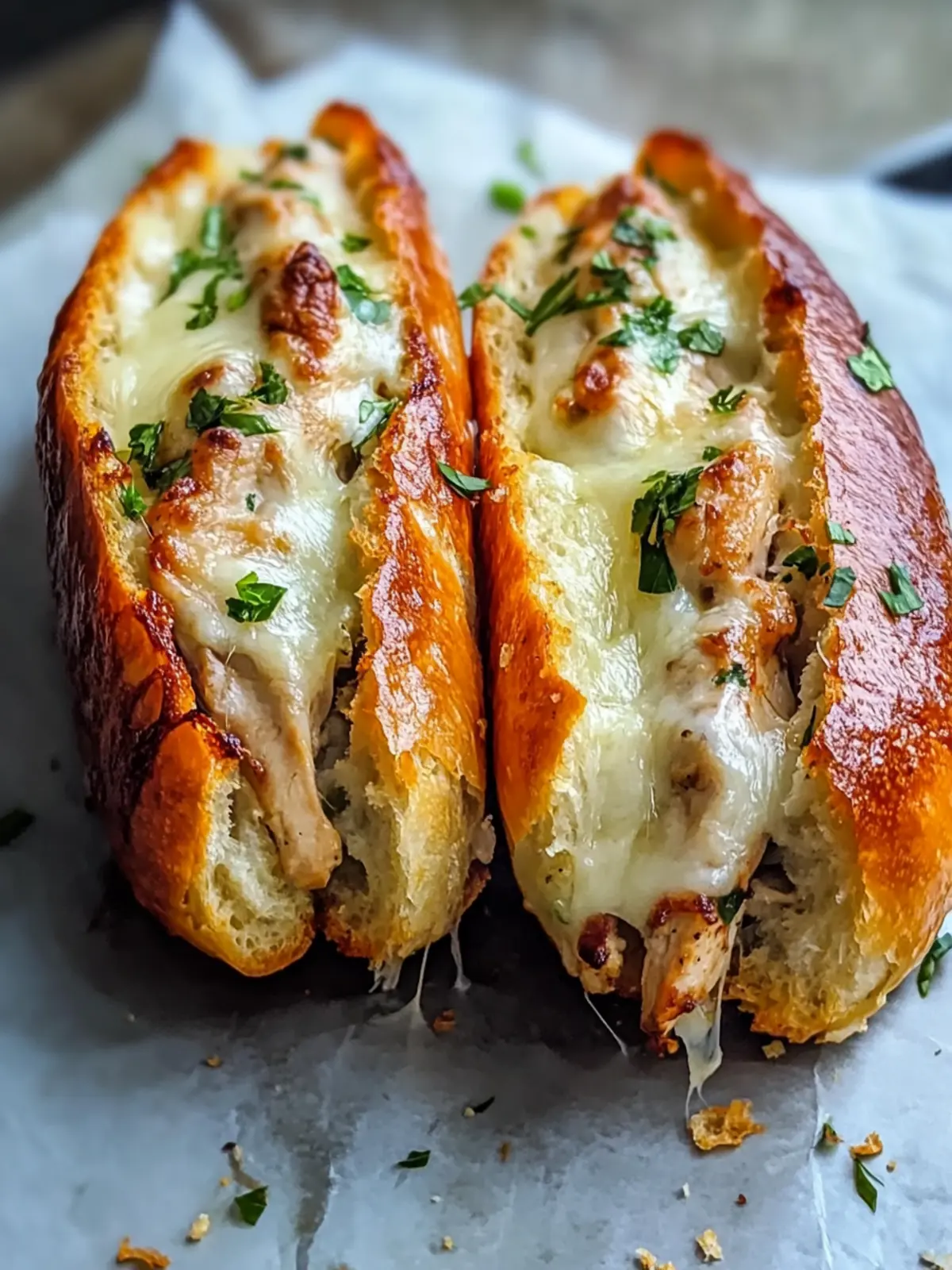 Cheesy Chicken Garlic Bread Sandwich That's So Easy to Make 3 Cheesy Chicken Garlic Bread Sandwich